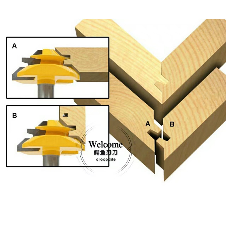 Cuchillo Tenon de 45 grados 1/2*1-3/8 carpintería fresadora ranurado cortador de corte máquina de corte cabeza de corte máquina de grabado Gong cuchillo