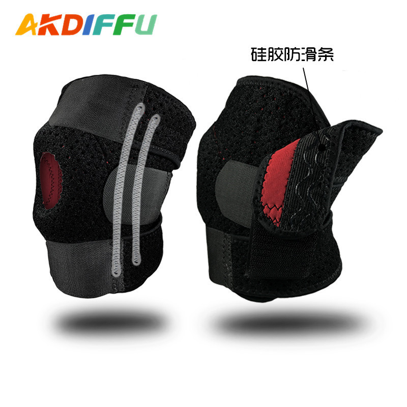 Pin de malla abierta rótula rodillera superficie malla silicona no fácil de deslizar tira de apoyo deportes protección rodilla