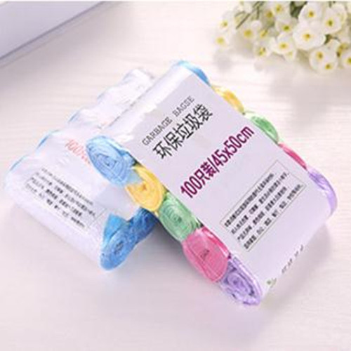 New disposable garbage bag, colorful point-break plastic bag, thickened kitchen household five-roll garbage bag T