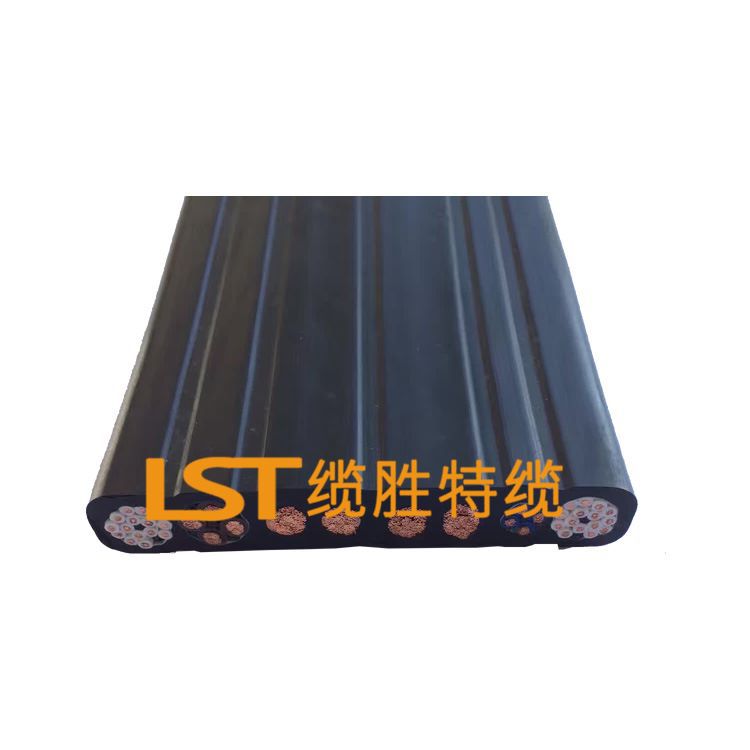 上海缆胜厂家扁平线缆规格型号-屏蔽带钢丝抗拉扁电缆