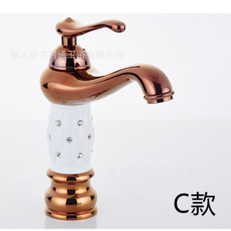 Grifo Antiguo Estilo Europeo para Lavabo de Cobre para Agua Fría y Caliente para Baño