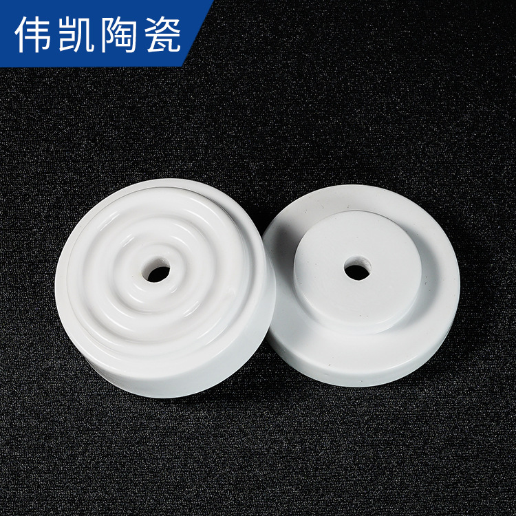 陶瓷圆片上釉陶瓷环油烟净化器绝缘陶瓷氧化铝95瓷F55 66组合陶瓷