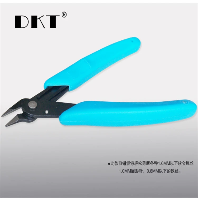 Плоскогубцы DKT 170/170II маленькие синие ножницы модель электронные плоскогубцы пластиковые резаки для резки бумажных скоб