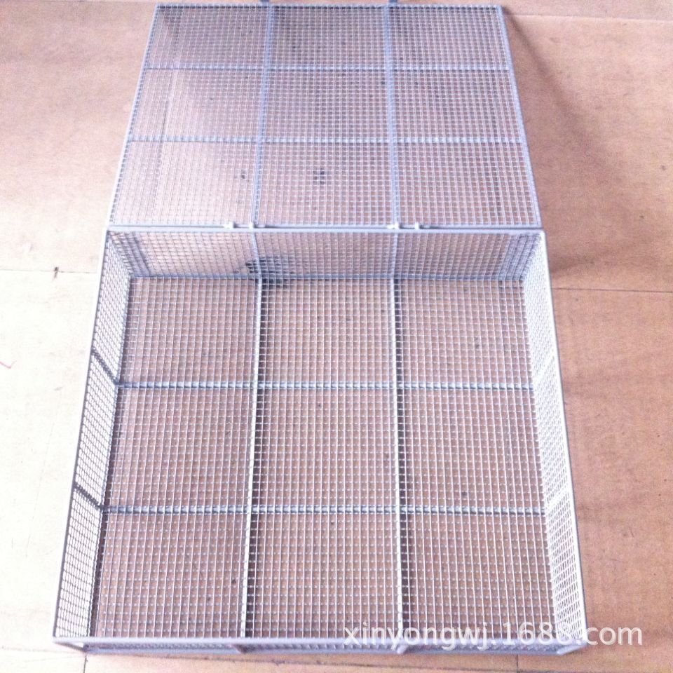 直供非标五金配件清洗收纳框 超 声波消毒清洗筐 不绣钢包胶网篮