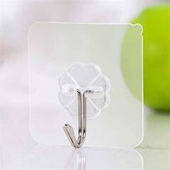 Transparent seamless hook bathroom cartoon creative door adhesive hook home kitchen punch-free strong sticky hook