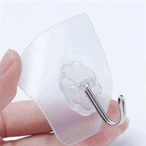 Transparent seamless hook bathroom cartoon creative door adhesive hook home kitchen punch-free strong sticky hook