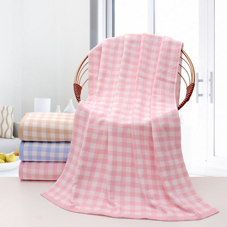 Japanese-style double-layer gauze cotton bath towel small fresh fabric adult chest wrap 70 * 140cm absorbent
