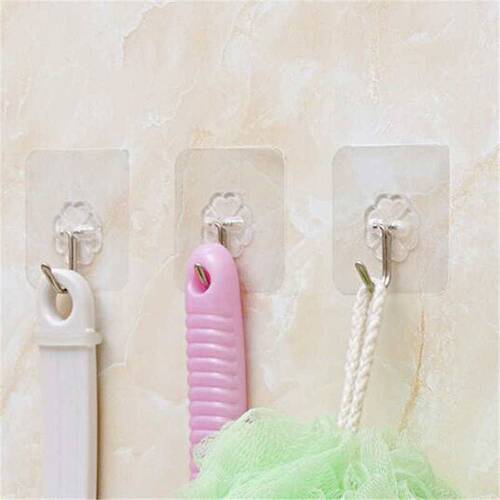 Transparent seamless hook bathroom cartoon creative door adhesive hook home kitchen punch-free strong sticky hook
