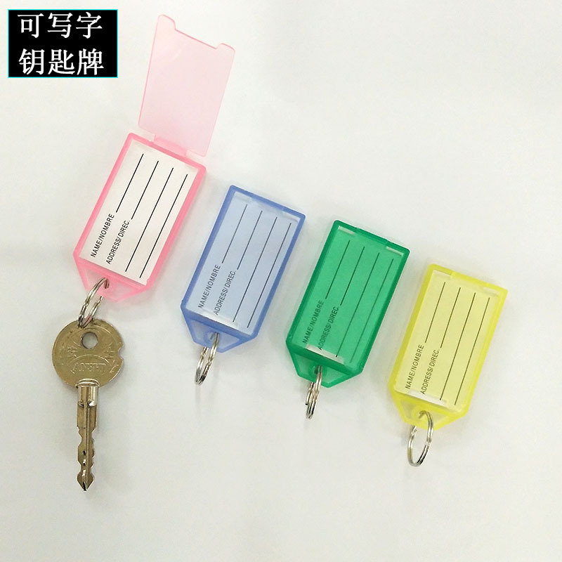 Color plástico flip puede marcar número clasificación llave tarjeta equipaje etiqueta Oficina Hotel llavero
