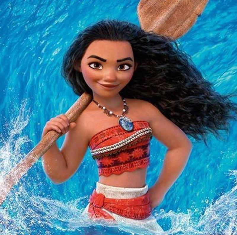 Princesa Moana peluca Moana Pelo Rizado largo anime Cosplay Peluca de vacaciones para niños