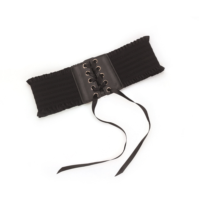 Damen Korsettgürtel Aus Elastischer Spitze Mit Dekoschleife_voghion.com