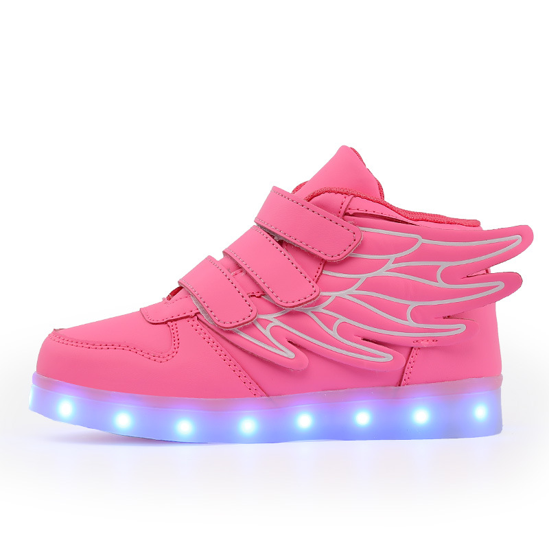 2024 Ala per bambini Primavera, Autunno, Inverno Luminescente colorato per ragazzi e ragazze Scarpe luminose notturne ricaricabili a LED_voghion.com