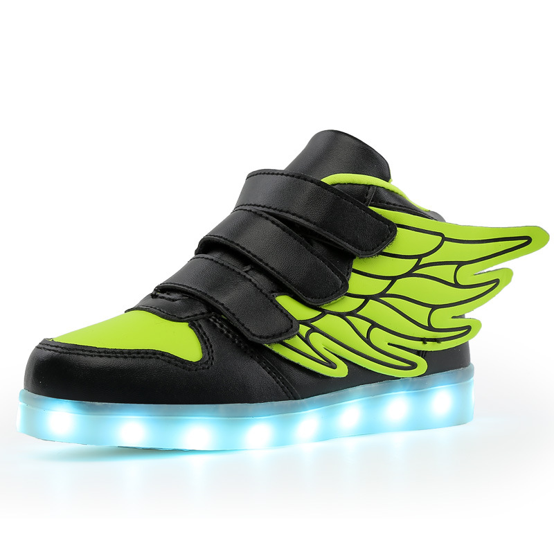 2024 Ala per bambini Primavera, Autunno, Inverno Luminescente colorato per ragazzi e ragazze Scarpe luminose notturne ricaricabili a LED_voghion.com