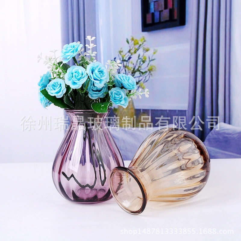 Оптовая продажа, европейская ретро прозрачная витражная ваза Ouya, обеденный стол, стеклянная ваза