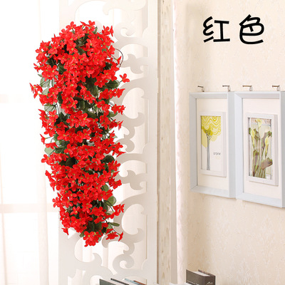 Artificial violeta colgante de pared flor artificial decoración de la boda flor artificial colgante de Orquídea cesta colgante de flores balcón flor decorativa fábrica al por mayor