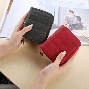 Маленькая короткая сумка через плечо с молнией, короткий милый кошелек, бумажник, 2023, в корейском стиле