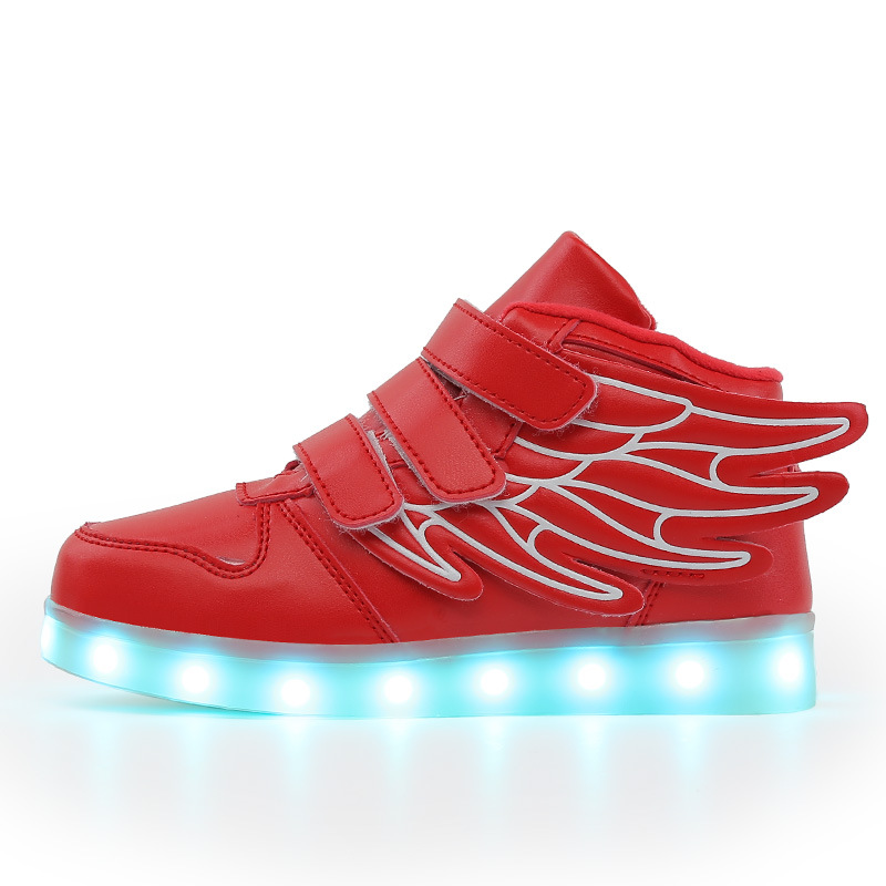 2024 Ala per bambini Primavera, Autunno, Inverno Luminescente colorato per ragazzi e ragazze Scarpe luminose notturne ricaricabili a LED_voghion.com