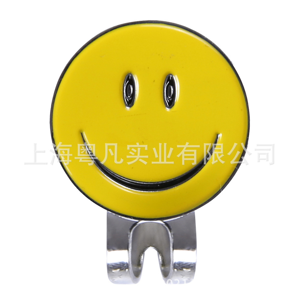 Yuofan fuente de suministro en stock Fábrica de comercio electrónico jaja cara sonriente sonrisa clip magnético de metal suministros clip de sombrero de golf