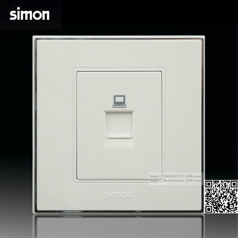 simon/西蒙 56系列  一位信息插座(银边)V55218