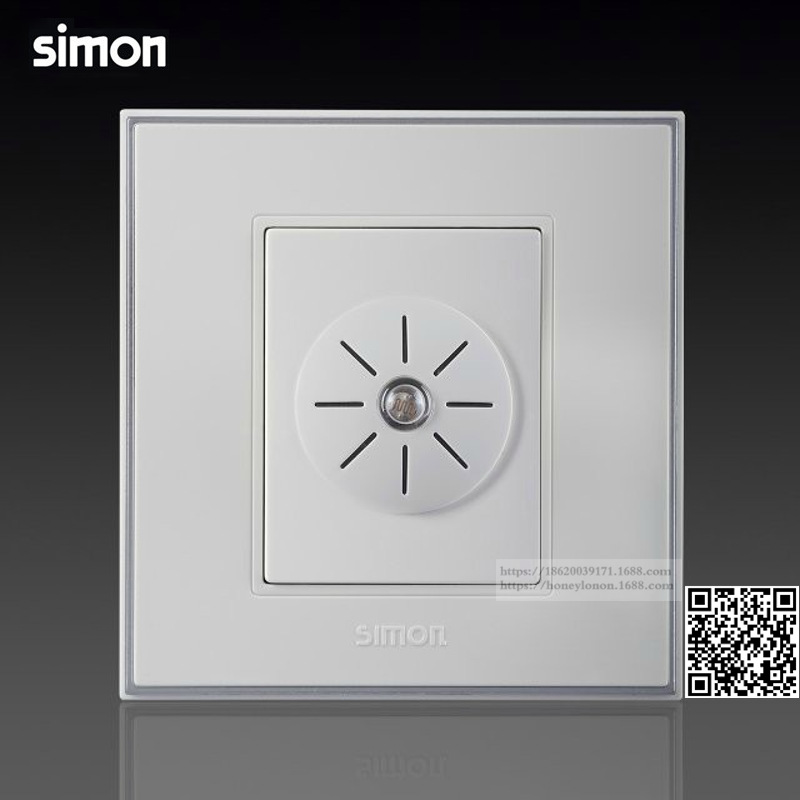 simon/西蒙 56系列 三线制声光控开关(消防)(银边)56E403