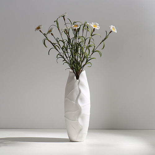 陶瓷干花花瓶小清新花插满天星水培现代白色餐桌客厅家居装饰摆件