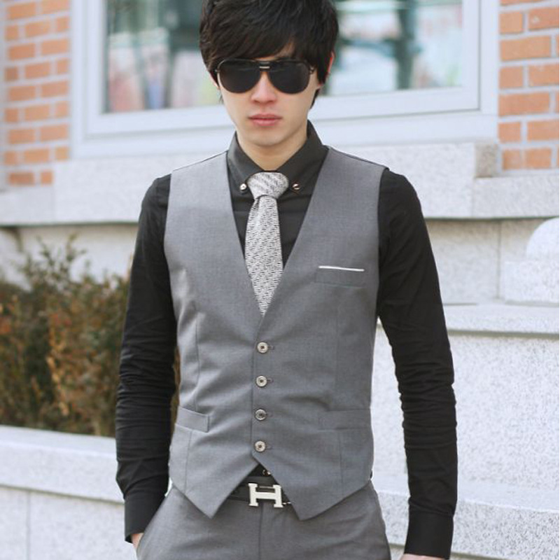 Men's Vest New Slim-fit Korean Men's Work Clothes Suit Vest Men's Best Man Business Wear Men's Vest
