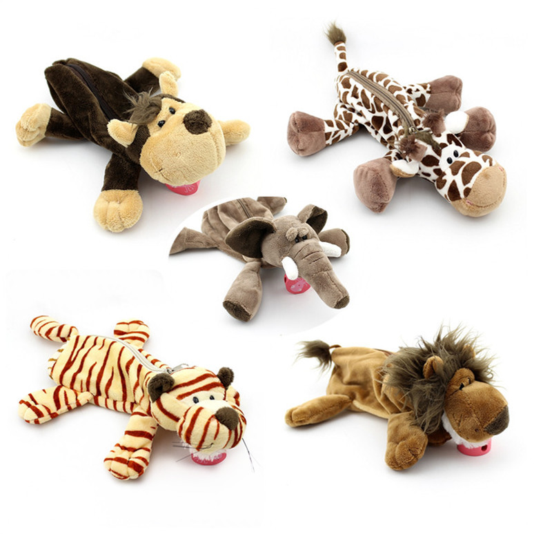 Creative Large Capacity Cartoon Animal Plush Pencil Case for Men and Women, Multifunctional Storage Bag/Cosmetic Bag