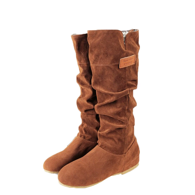 Ботинки Amazon Wish Knight Женские 2021 Новые сапоги больших размеров на флисовой подкладке Кружевные внутренние сапоги Высокие сапоги