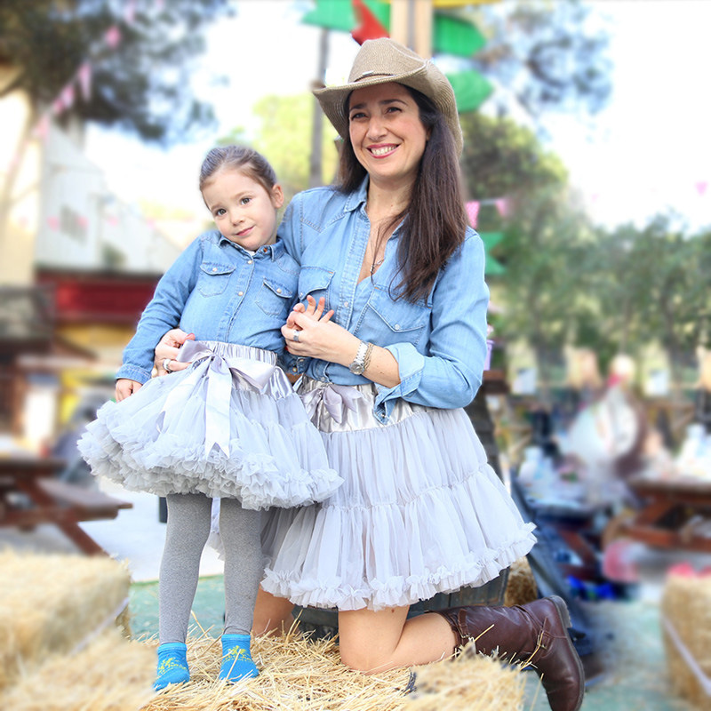Song Ni flor niña tutu falda primavera verano niños vestido de un año falda de media longitud falda de conejo falda de princesa tutú