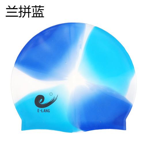 Plastic cap solid color silicone waterproof swimming cap Yilang swimming cap men's and women's waterproof racing rubber cap adult and children's swimming cap