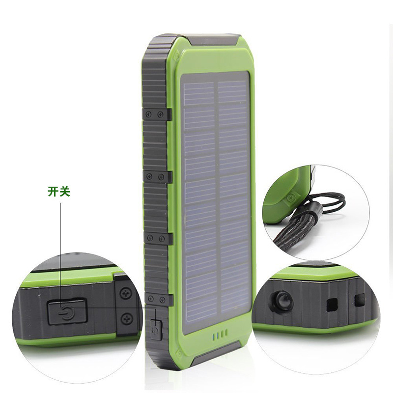 跨境热卖超薄10000毫安小路虎太阳能光伏移动电源手机通用充电宝
