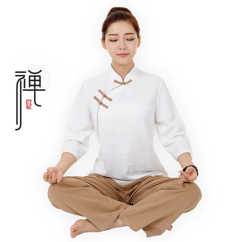 Women's Yoga Wear 2559 Cotton and Linen Retro Meditation Layman Suit Large Size Casual Spring New Linen