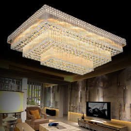水晶灯长方形客厅灯水晶吸顶灯现代餐厅灯卧室灯工程大厅灯饰灯具
