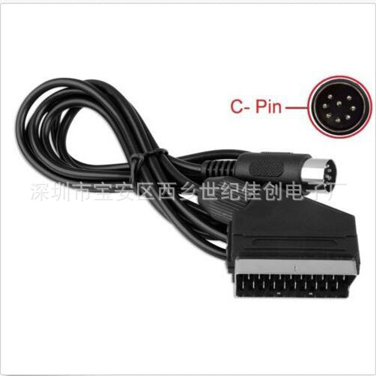 sega世嘉一代扫把头线 md1 scart rgb cable  C-Pin/V-Pin 1.8米