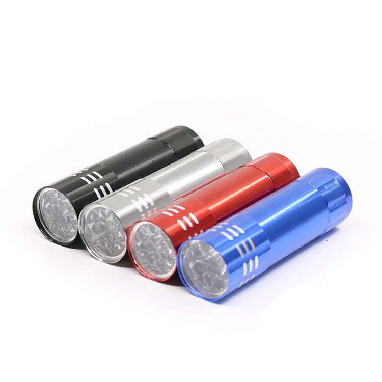 9LED紫外线手电筒验钞迷你九灯UV固化面膜美甲荧光剂检测笔紫灯