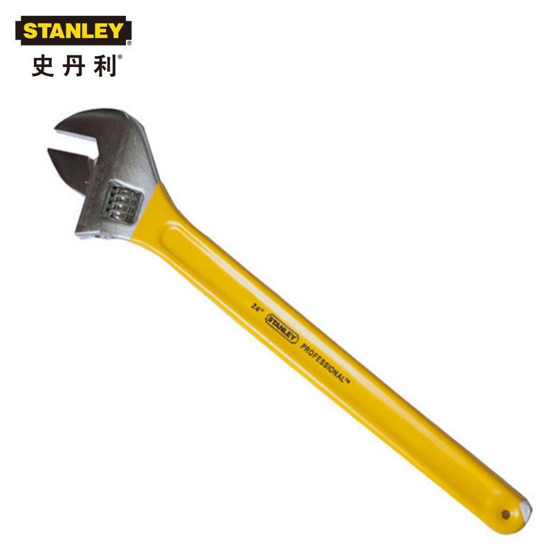 STANLEY/史丹利 黄色沾塑活络扳手活络扳手24" 97-797-23活动头