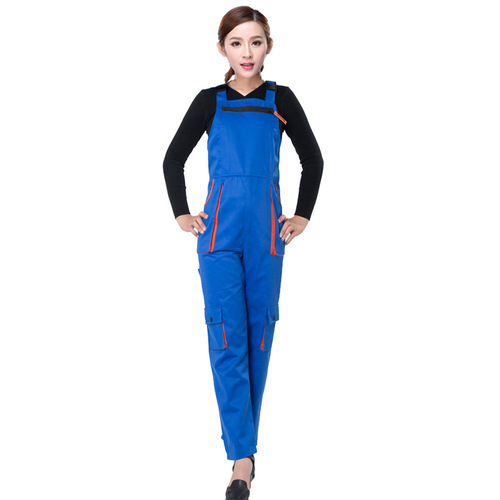 Korean-style multi-pocket utility workwear set, auto repair protective suit, one-piece harness pants, gray harness work pants