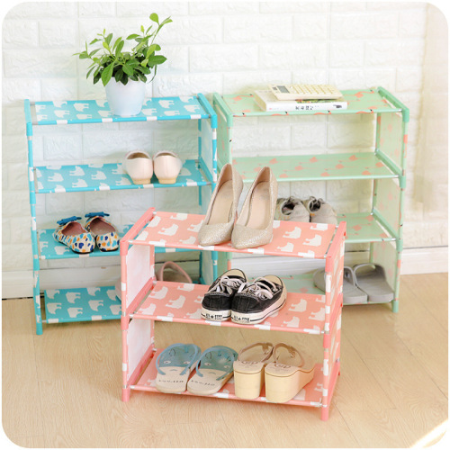 2018 small fresh cloth shoe rack Oxford cloth simple shoe rack dormitory multi-layer storage shoe rack drop shipping