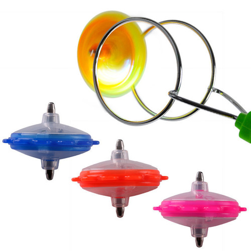 Yiwu manufacturer luminous top stall hot selling toys children's magnetic rotating magic flying orbit top wholesale