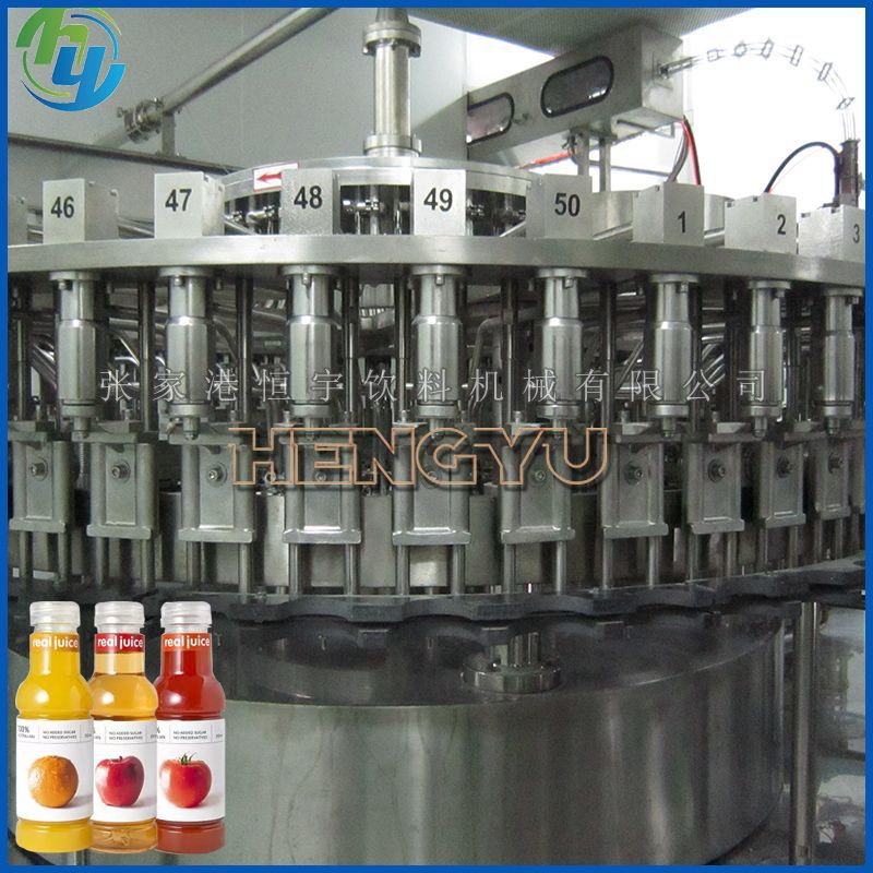果汁茶饮料热灌装设备重力灌装机自动瓶装灌装封盖生产线自动灌装