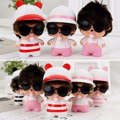 Children's toy, striped hat Qiqi doll figure DIY stick-on rhinestones car ornament keychain toy