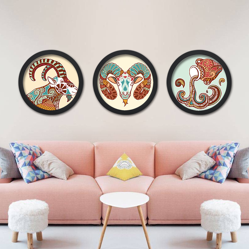 Round 6inch Photo Frame Large Size Wall Hanging Empty Frame Picture Frame Framed Outer Frame Cross Stitch Frame Framed Creative Photo Frame