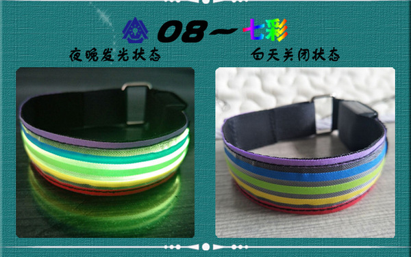 LED luminous sports bracelet arm with safety reflective fluorescent…