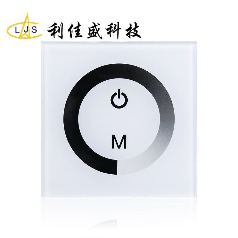 86面板式LED单色触摸控制器TM06玻璃环形触摸调光遥控控制器