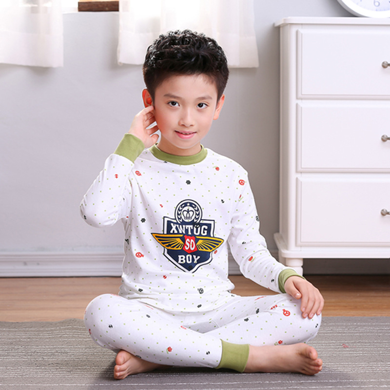 Conjunto de ropa interior para Niños y Niñas Ropa de otoño pantalones largos conjunto de ropa interior para niños pijamas de algodón para niños