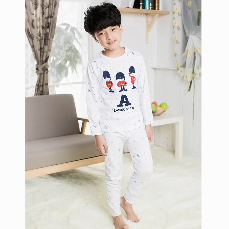 Conjunto de ropa interior de algodón para niños con plumas de Arco Iris para niños y niñas suéter de algodón ropa de otoño pantalones largos conjunto de ropa interior pantalones de suéter de Estudiante