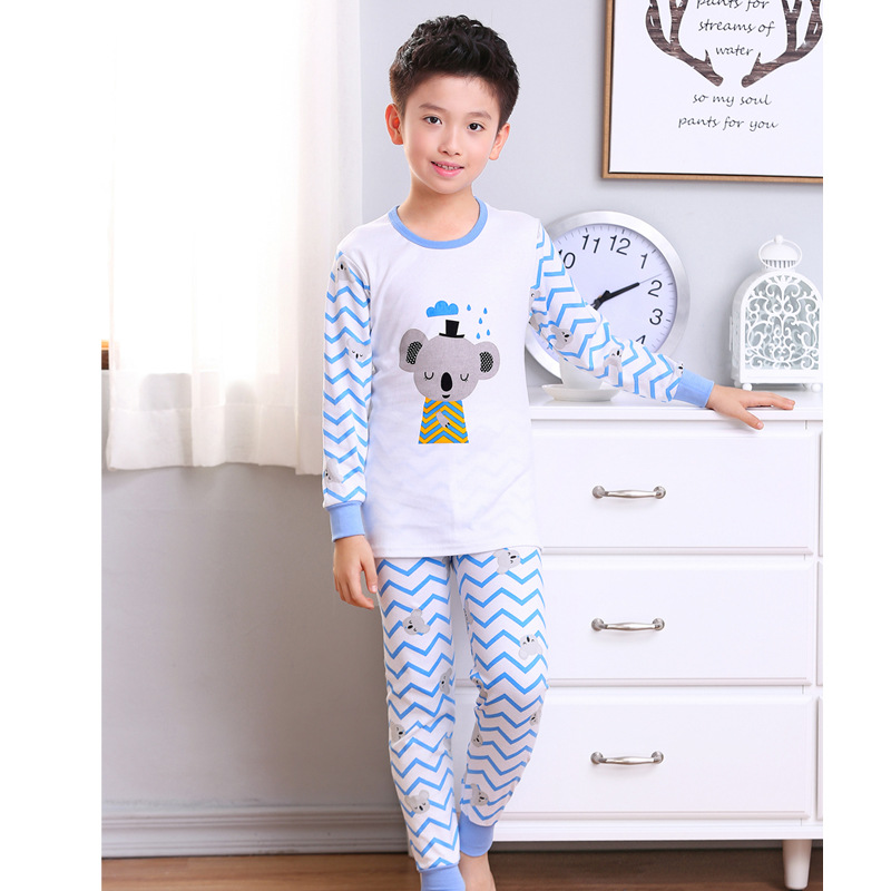 Conjunto de ropa interior de algodón para niños con plumas de Arco Iris para niños y niñas suéter de algodón ropa de otoño pantalones largos conjunto de ropa interior pantalones de suéter de Estudiante