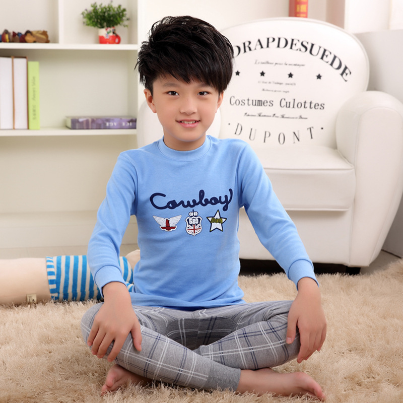 Conjunto de ropa interior para Niños y Niñas Ropa de otoño pantalones largos conjunto de ropa interior para niños pijamas de algodón para niños