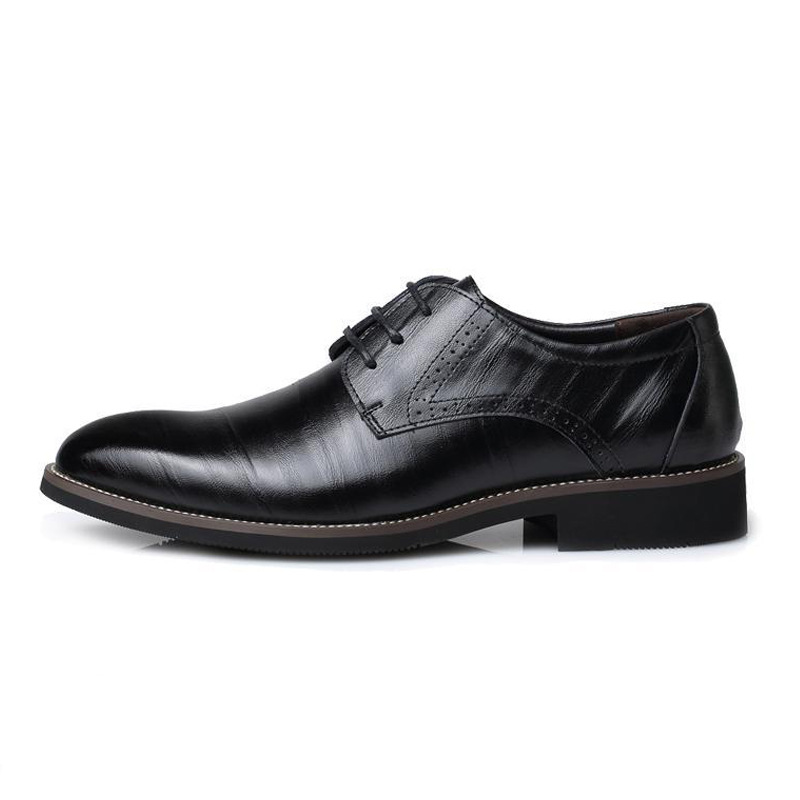 New men's British pointy business casual retro leather shoes men's leather shoes_vogvips.com