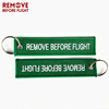 Spot supply of embroidered keychain latch rope embroidered green backbone keychain Remove Before Flight